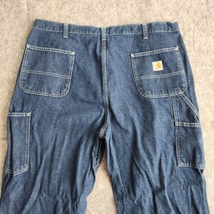 Carhartt Loose Straight Dungaree Fit Carpenter Jeans Men's 42x32 Blue Utility